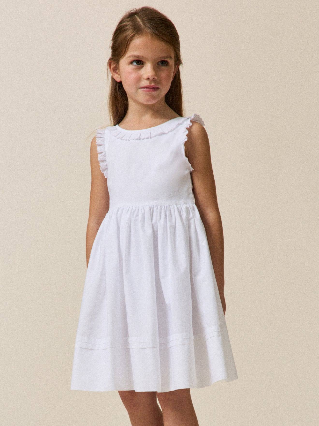 Robe Fille Josephine - Collection Fêtes Et Mariages Blanc Casse