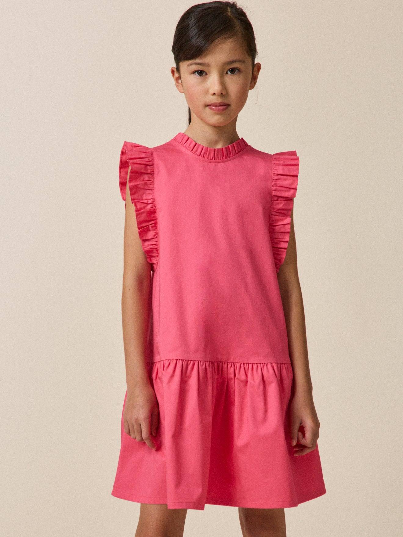 Robe Fille Charlotte En Satin De Coton - Collection Couture Rose Pivoine 52 €