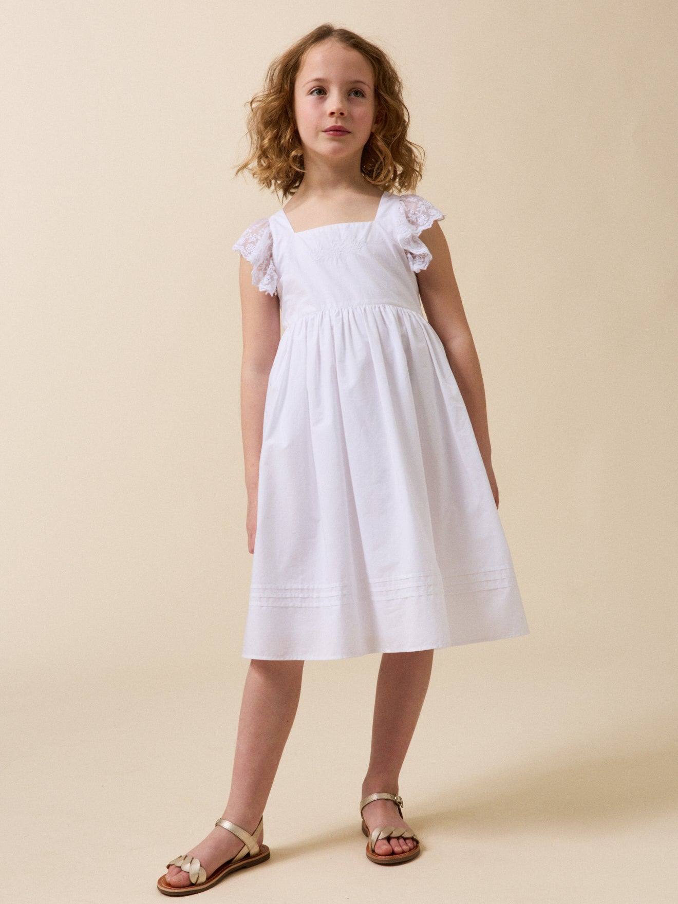 Robe Fille Capucine - Collection Fêtes Et Mariages Blanc Casse