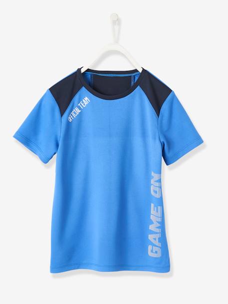 Garçon-Vêtements de sport-T-shirt de sport garçon matière technique effet colorblock