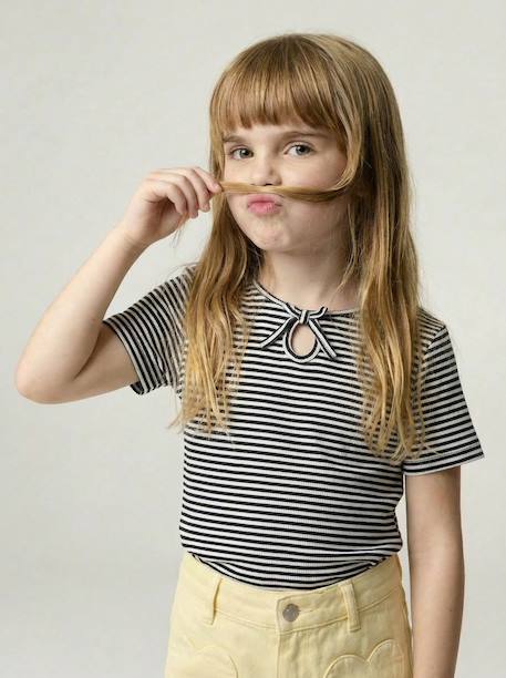 T shirt fille noeud fantaisie  - vertbaudet enfant