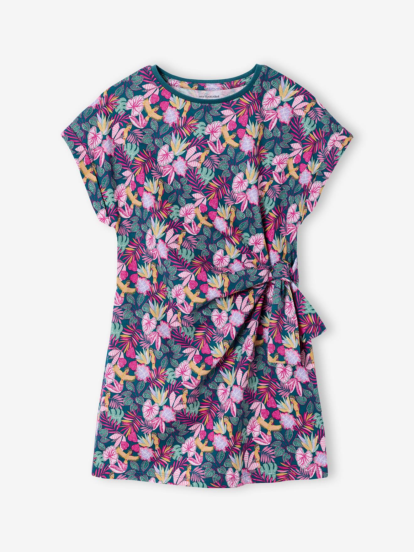 Robe jersey imprimée vert