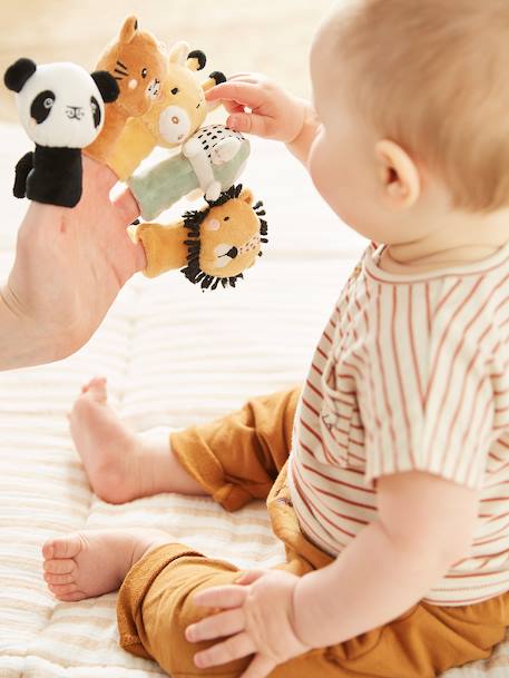 Vertbaudet - Livre bébé d'éveil + peluches TANZANIE blanc