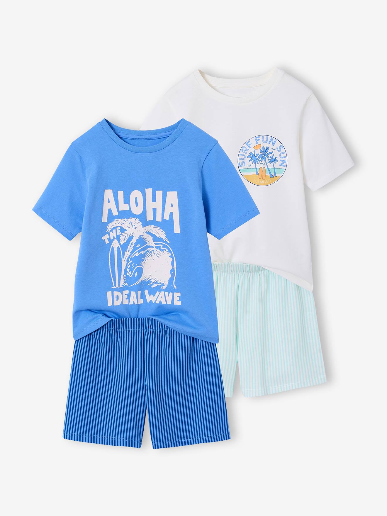 Lot 2 pyjashorts surf bleu