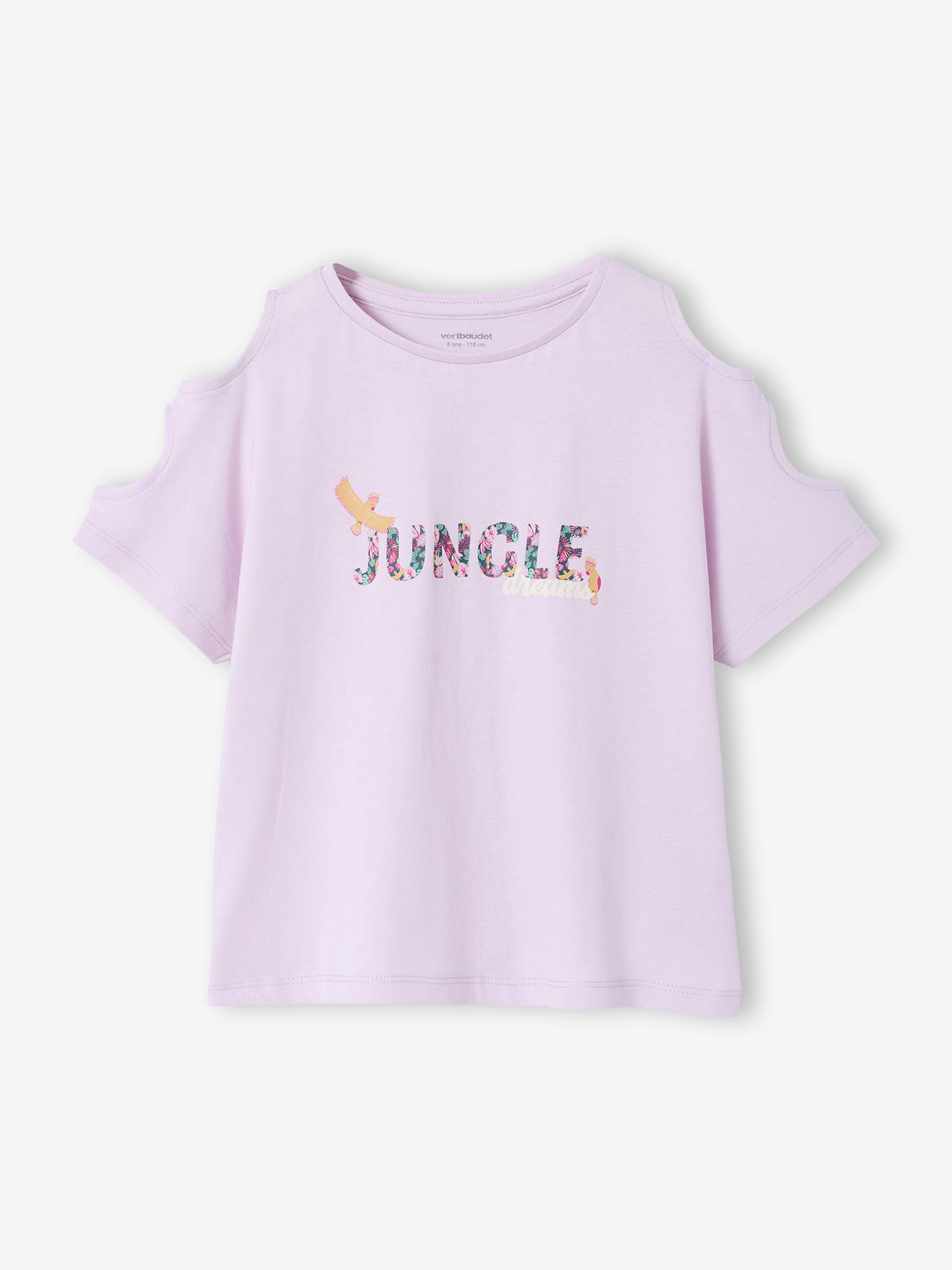 T-shirt manches courtes fille lilas
