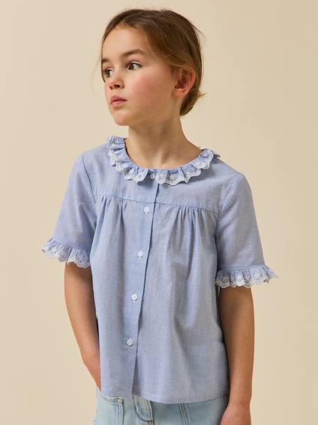 Fille-Chemise brodée