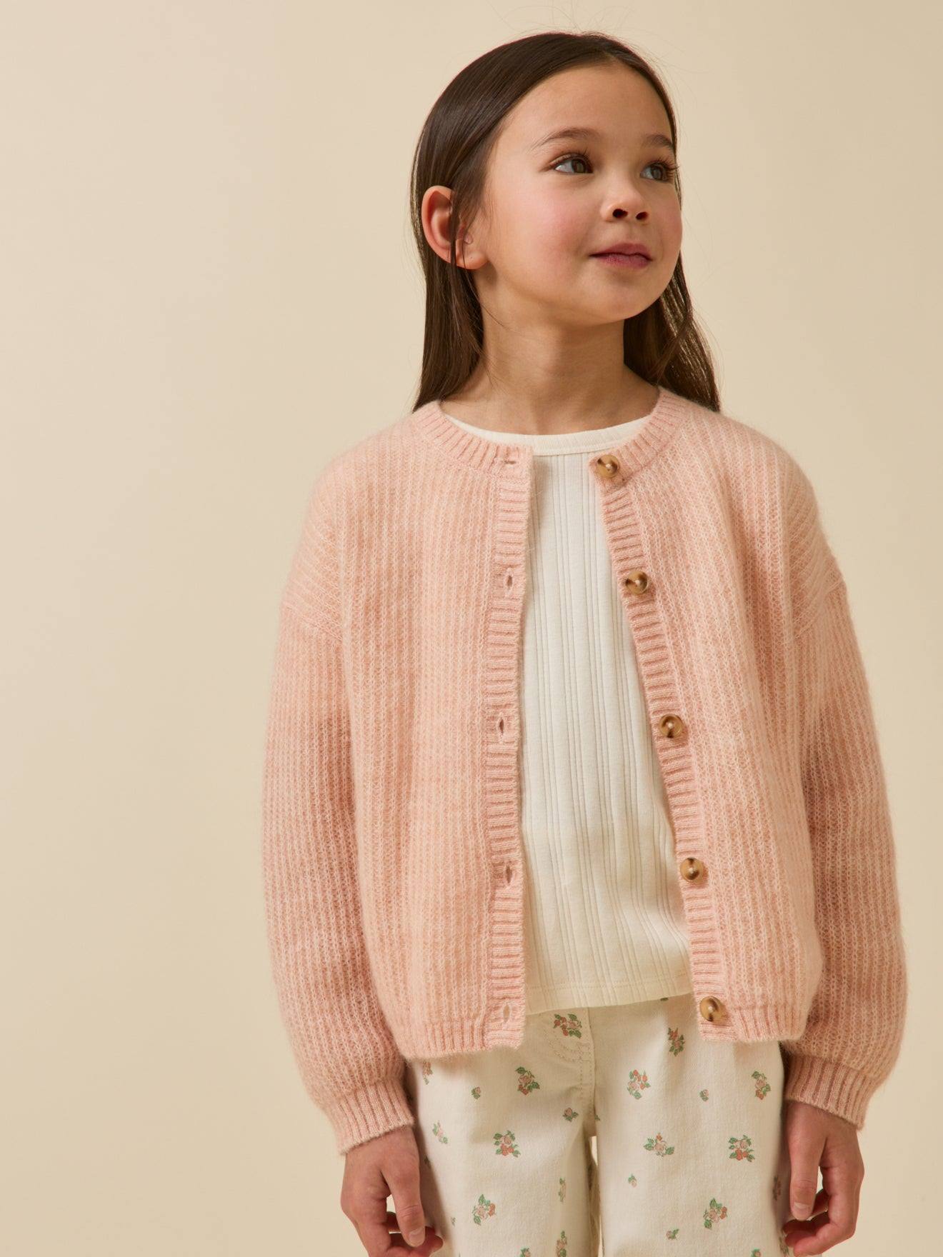 Cardigan Fille Avec Laine Et Mohair Nude