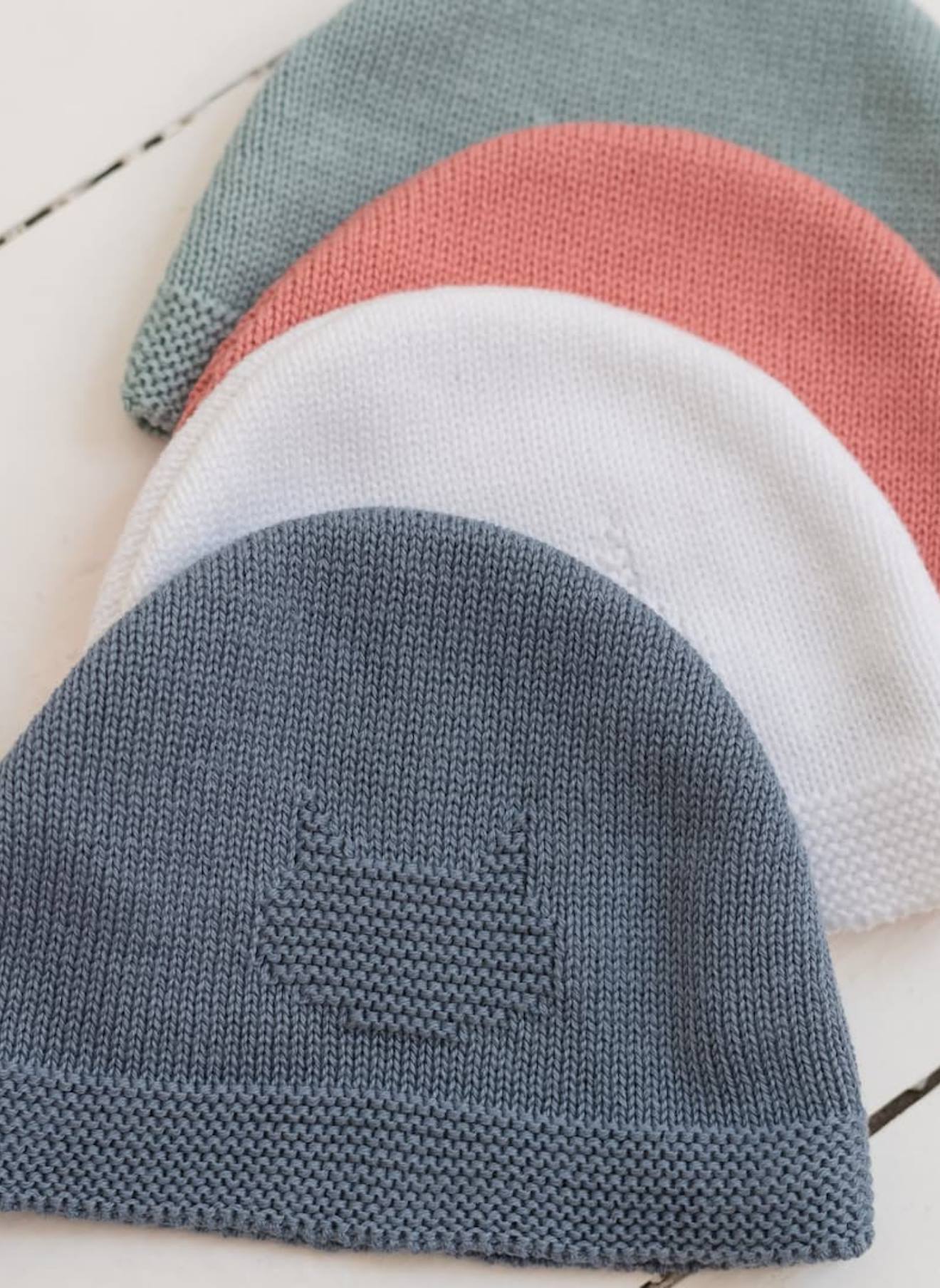 Bonnet En Coton Bébé Bleu Orage (La Manufacture De La Layette) - Image 1