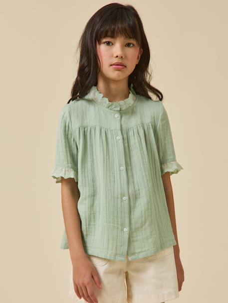 Fille-Chemise fille en gaze - coton biologique