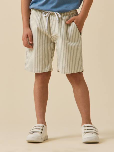 Garçon-Short-Bermuda en oxford garçon