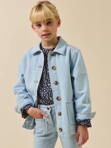 Fille-Manteau, veste-Veste-Veste worker  en denim