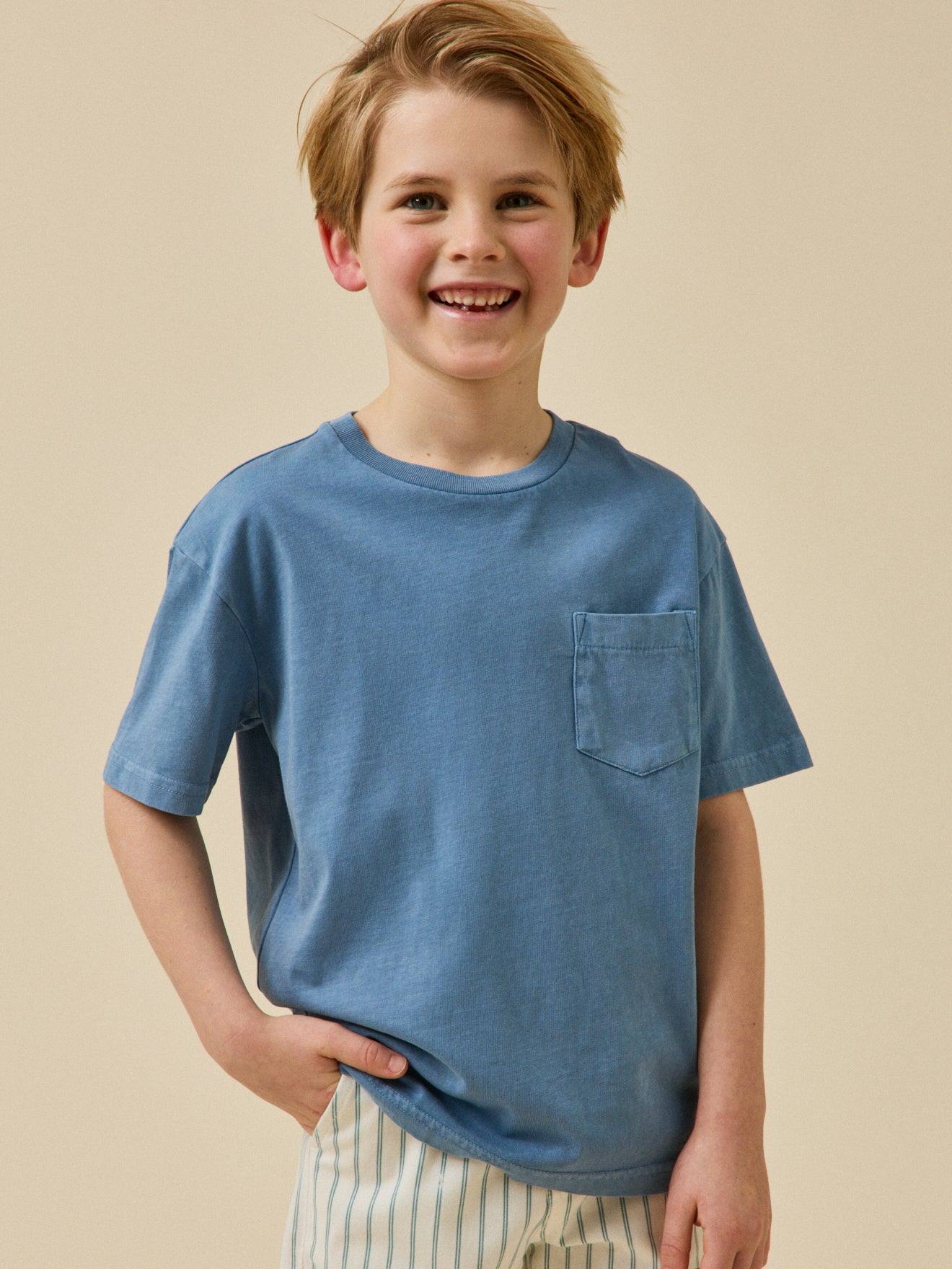 T-shirt Garon - Coton Biologique Denim Bleu 17 €