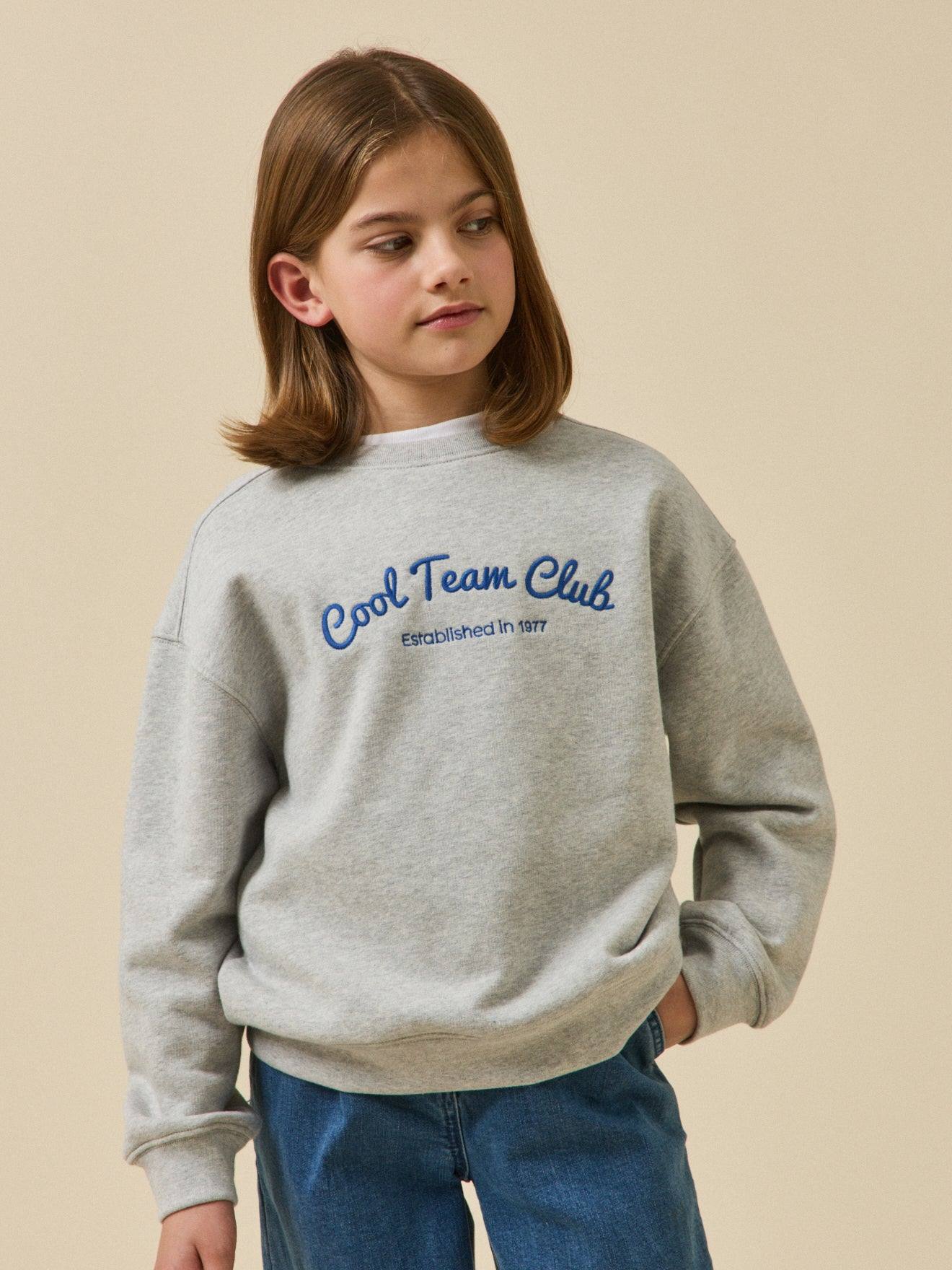 Sweat Brod Fille - Collection Junior Gris Chine 20$