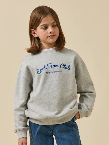 Fille-Pull, gilet, sweat-Sweat-Sweat brodé fille - collection junior