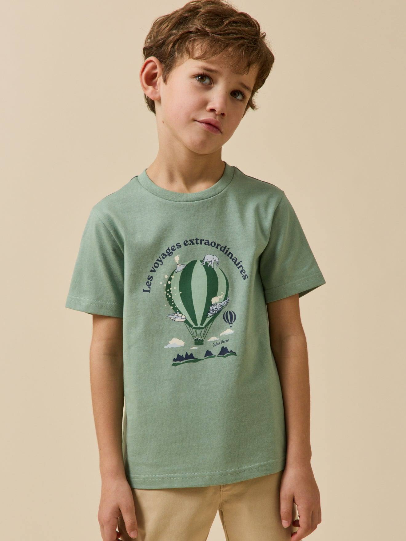 T-shirt Enfant Collection Jules Verne - Coton Biologique Amande 14 €