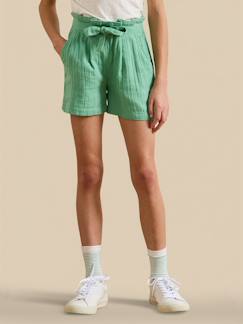 -Short fille en gaze de coton biologique