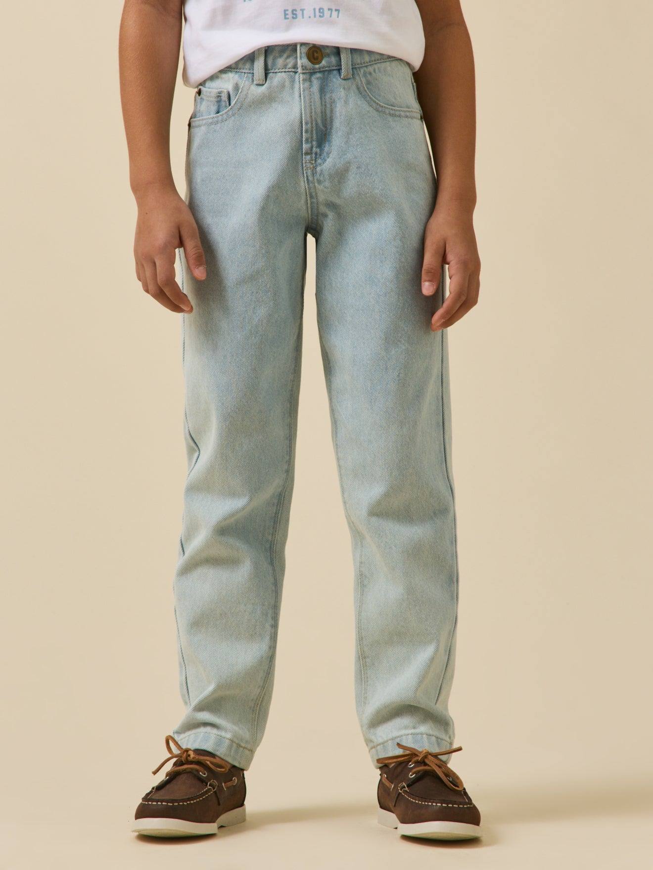 Jean Relax Garçon Denim Bleach