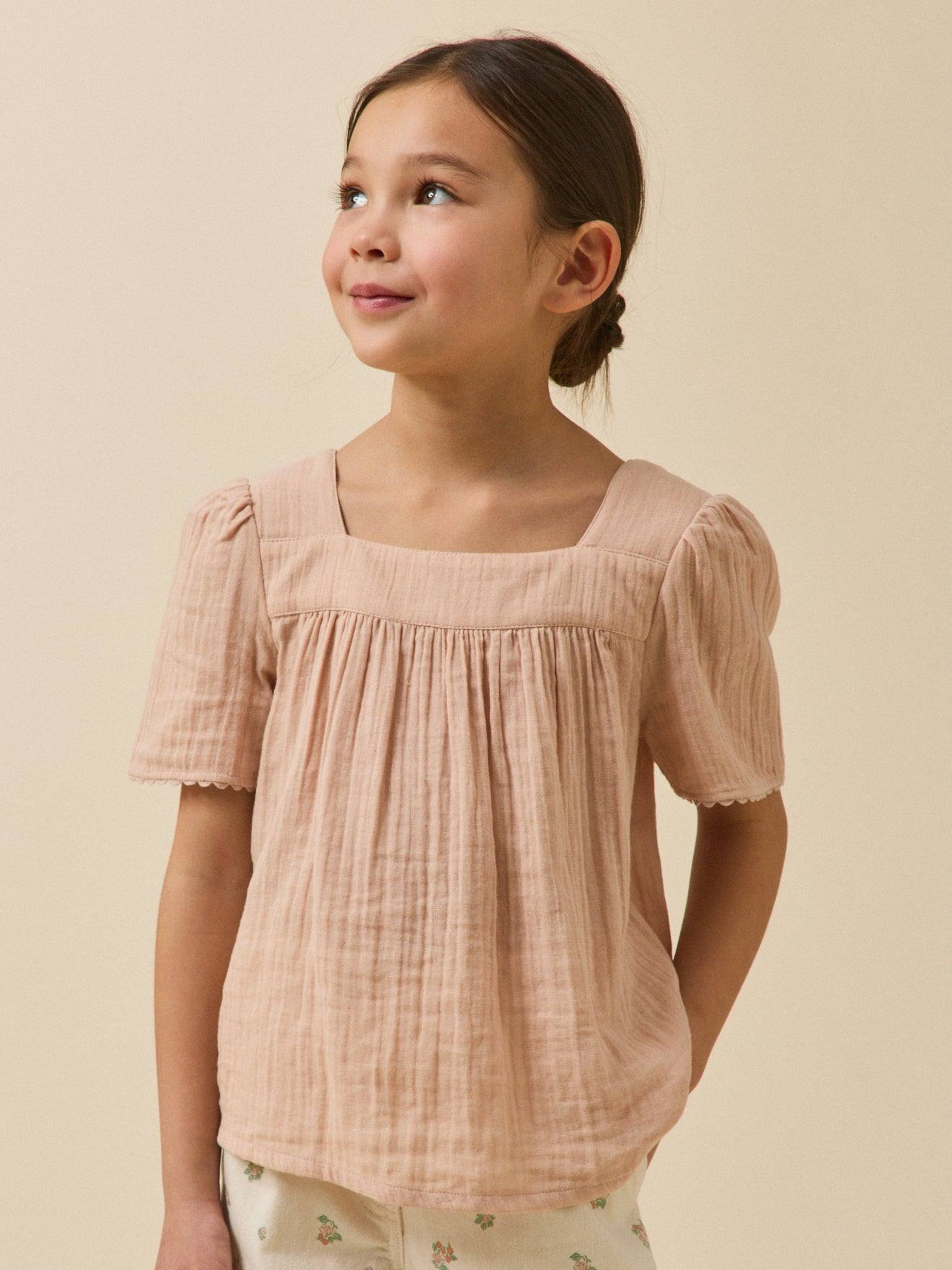 Chemise En Gaze Fille - Coton Biologique Nude
