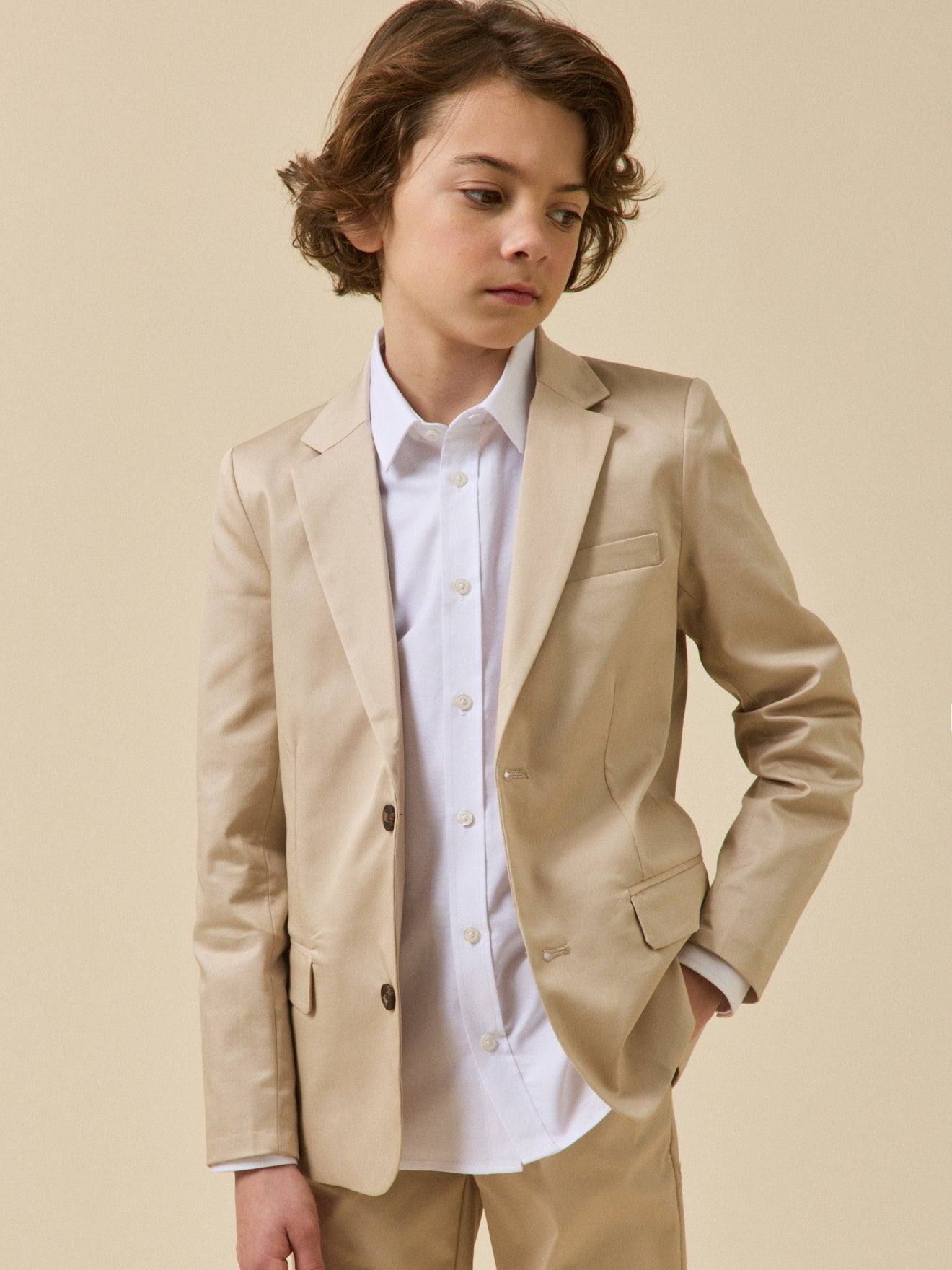Veste De Costume Garçon - Collection Fêtes Et Mariages Beige