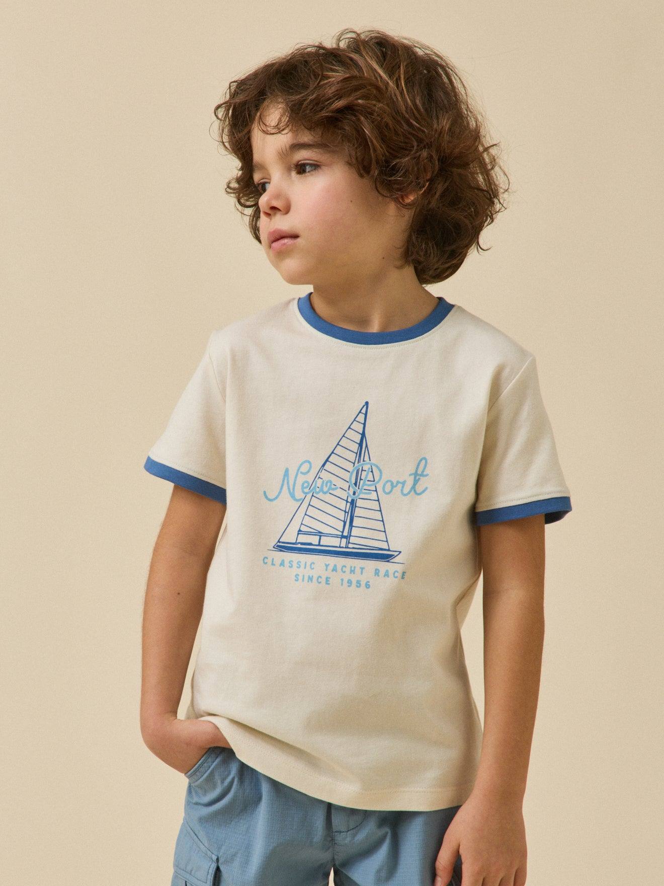 T-shirt Imprim Garon - Coton Biologique Ecru 10 €