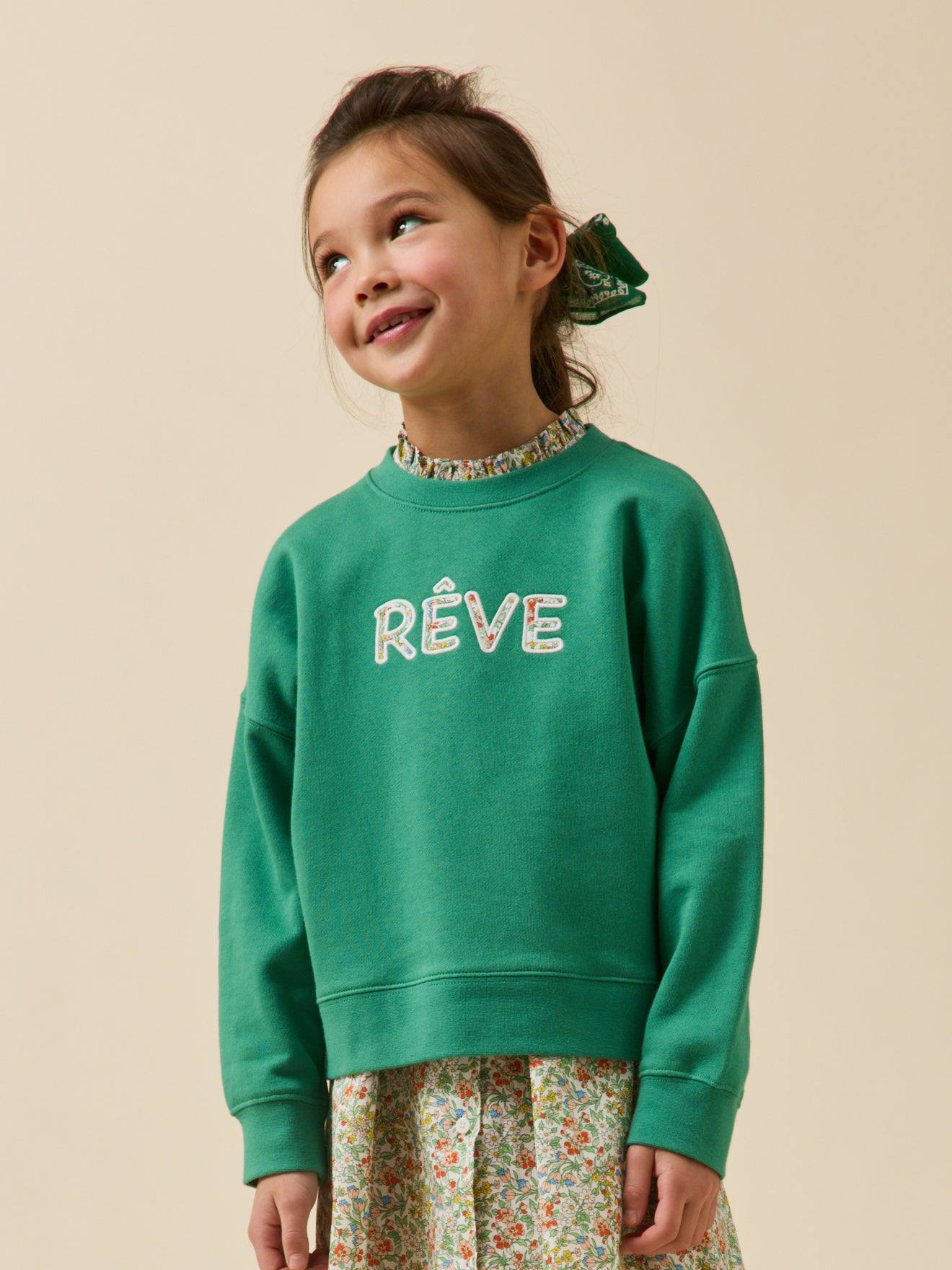Sweat Fille Message En Tissu Liberty - Coton Biologique Liberty Nazanin 26$