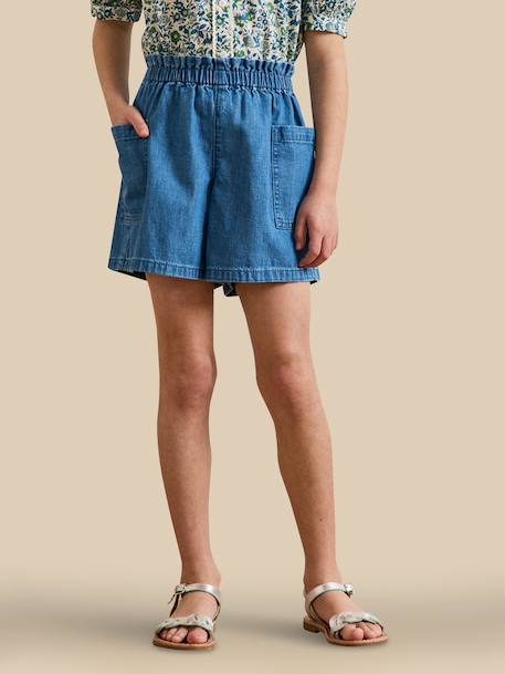Fille-Short  en denim light