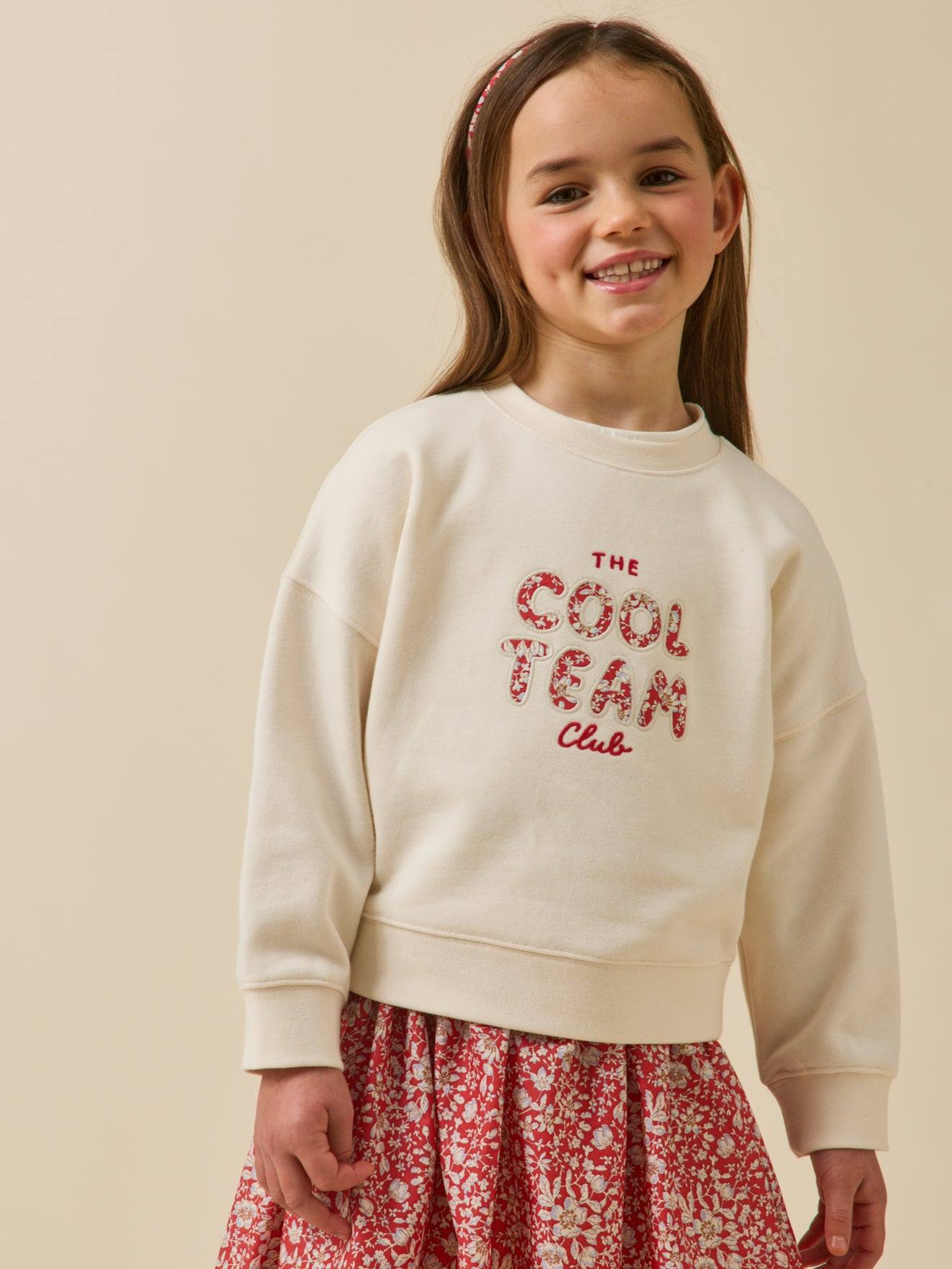 Sweat Fille À Message En Tissu Liberty - Coton Biologique Liberty Lizzy