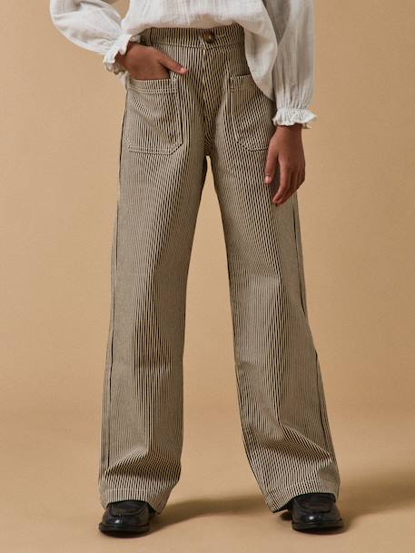 Fille-Pantalon-Pantalon droit rayé fille