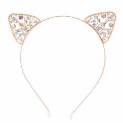 Jouet-Bandeau à cheveux serre-tête chat strass