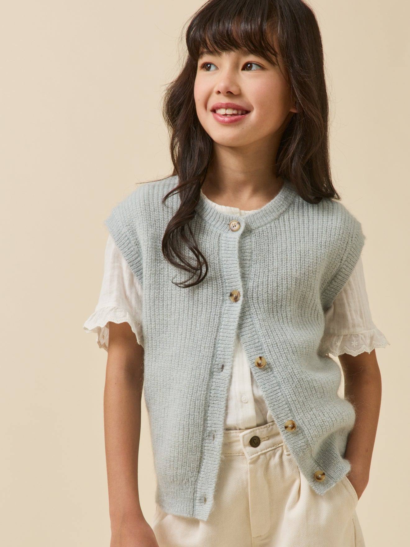 Cardigan Laine Et Mohair Vert D'eau