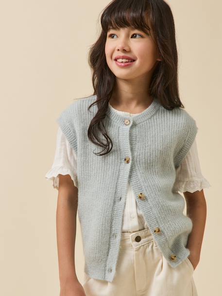 Fille-Cardigan  laine et mohair