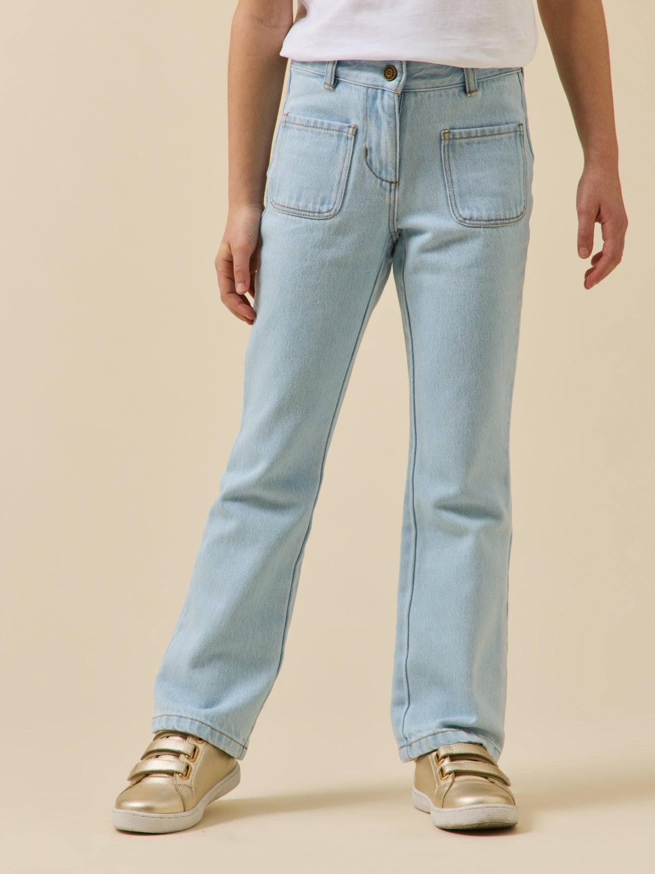 Pantalon Flare Fille En Denim Denim Bleach 21$