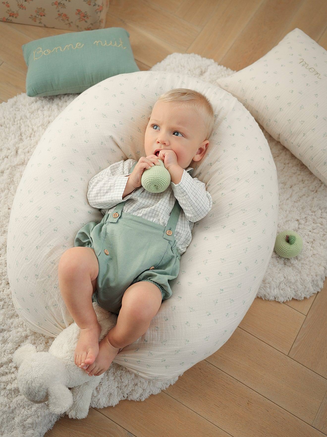 Bloomer en lin et coton bébé celadon
