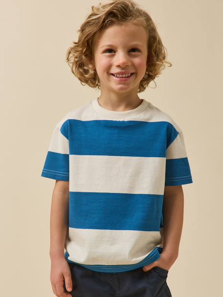 T-shirt rayée garçon - coton biologique  - vertbaudet enfant