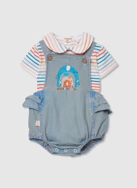 Bébé-Ensemble bébé body et salopette en denim