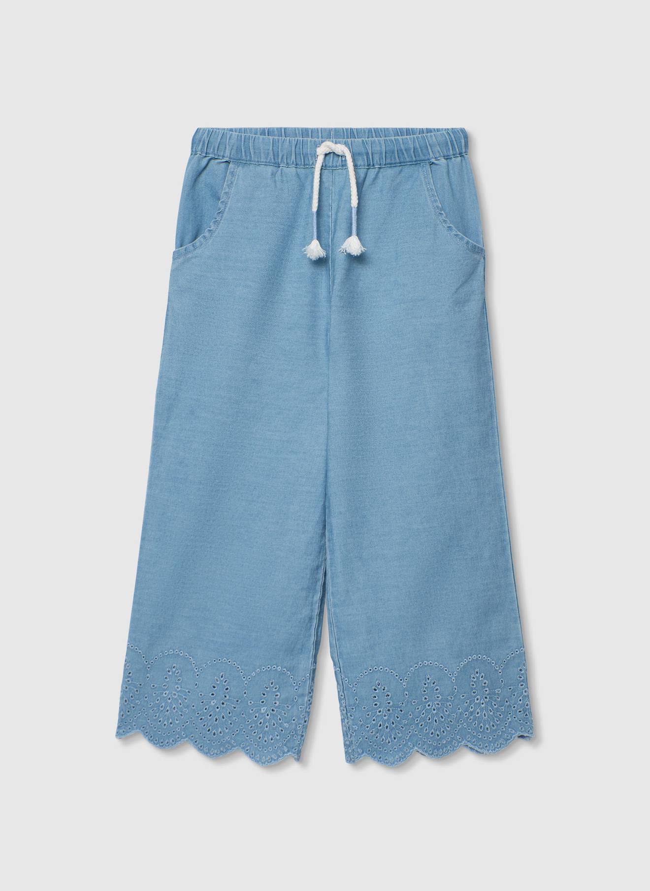 Pantalon En Denim Lacets Bleu 16 €