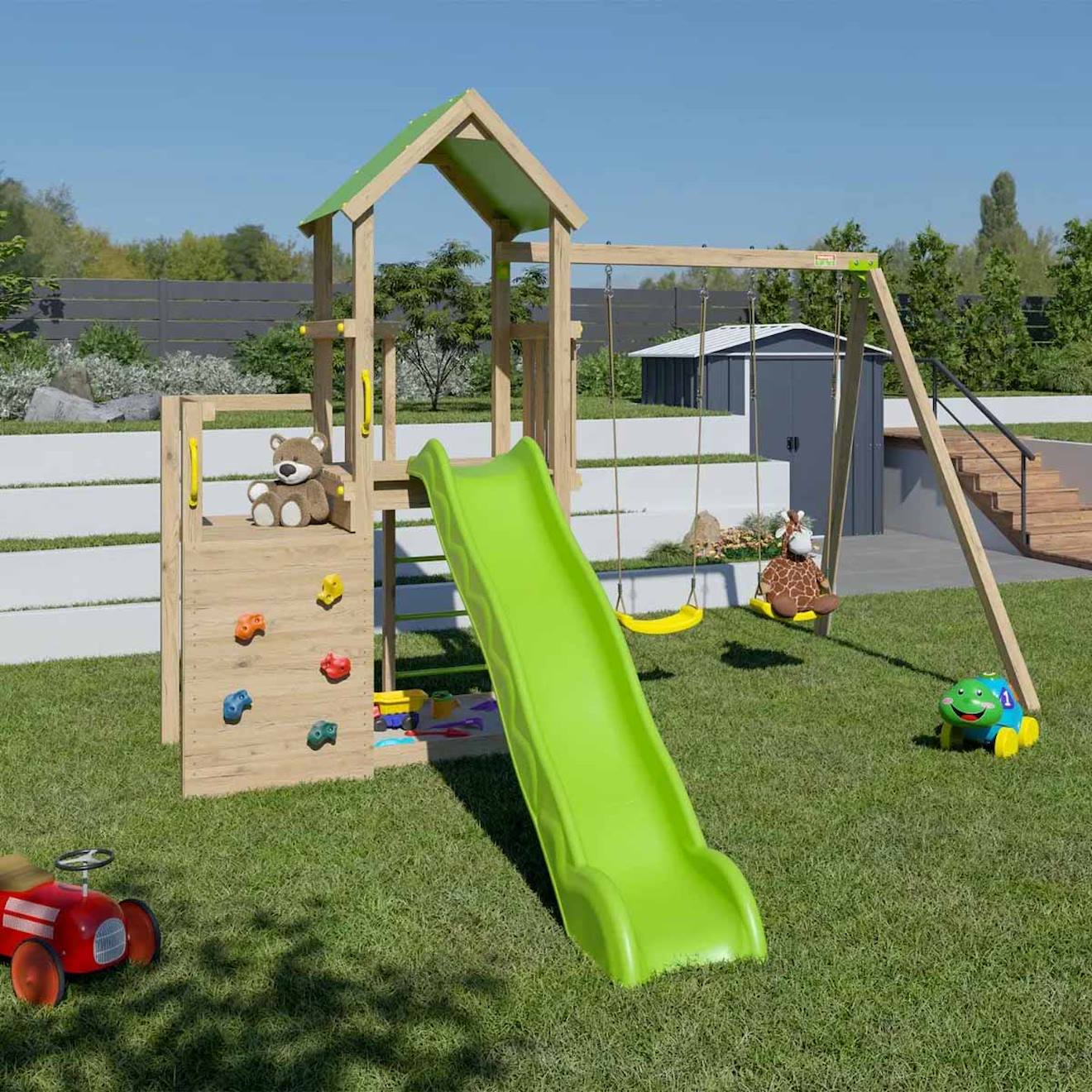 Aire De Jeux En Bois Ultra Xperience Trigano - 8 Enfants Bois