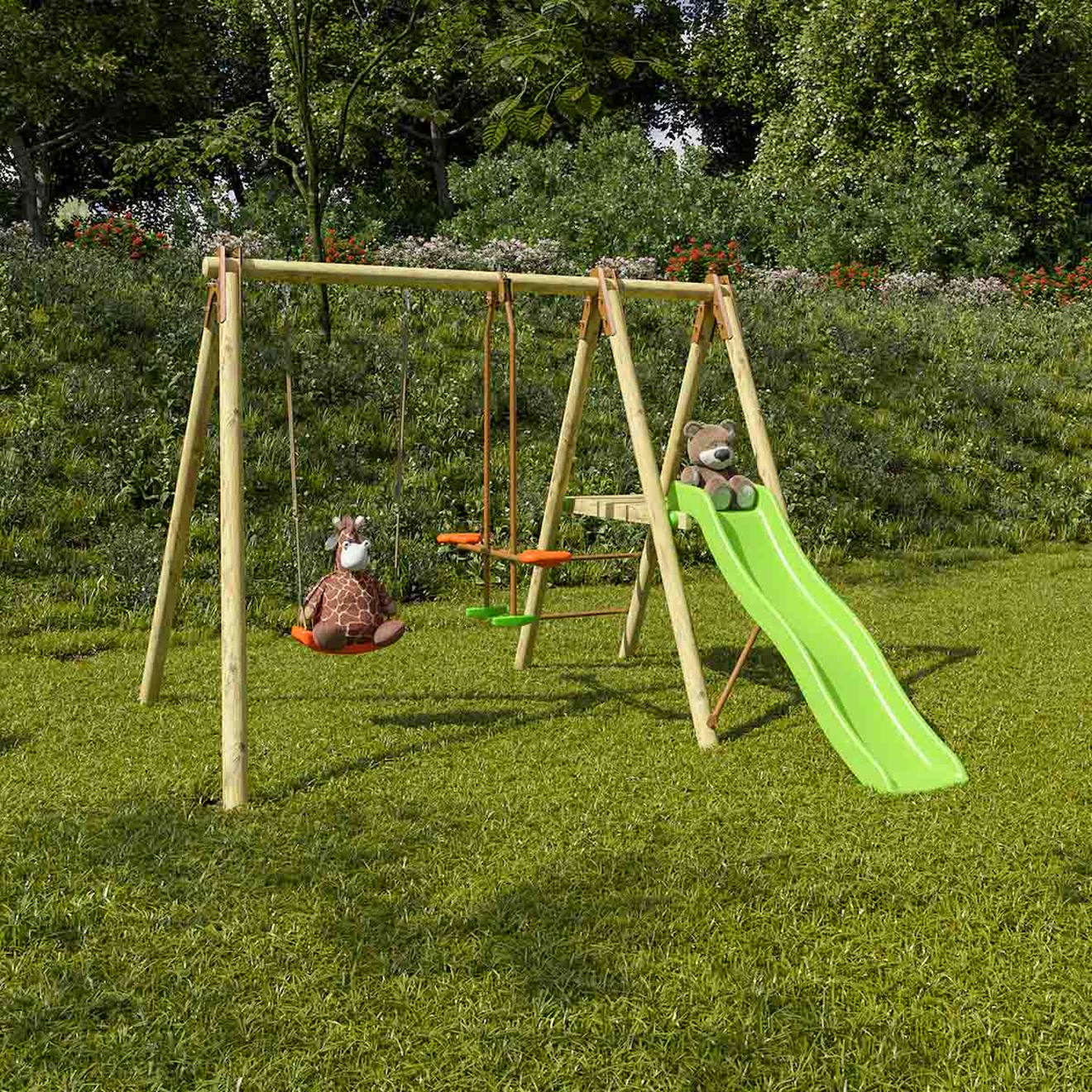 Station De Jeux 1,90 M Artix Vabi - 4 Enfants Bois