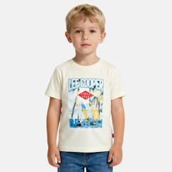 -T shirt garçon manches courtes imprimé plage