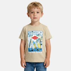 -T shirt garçon manches courtes imprimé plage