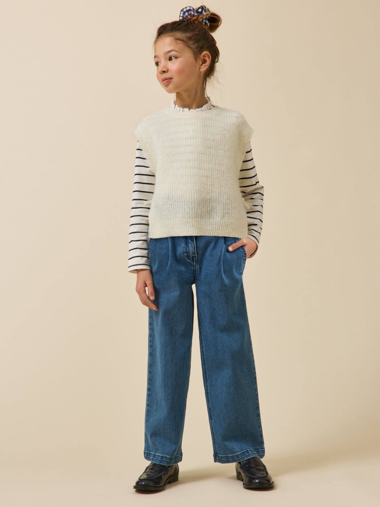 Pantalon Large En Denim - Collection Junior Denim Bleu 21 €