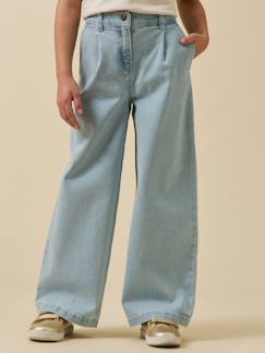 Pantalon large en denim - collection junior  - vertbaudet enfant