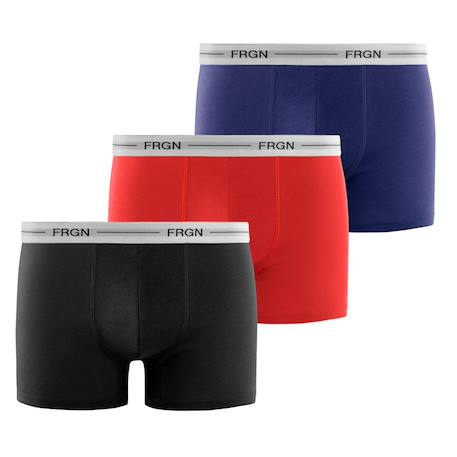 Garçon-Lot de 3 boxers junior en coton colorés ceinture blanches frgn