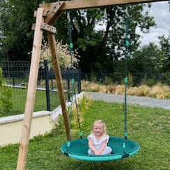Jouet-Jeux de plein air-Balançoire ronde nid d'oiseau pour portique