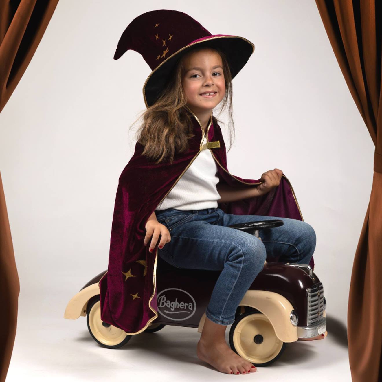 Déguisement Enfant Cape Et Chapeau De Magicien Gandalf Rouge