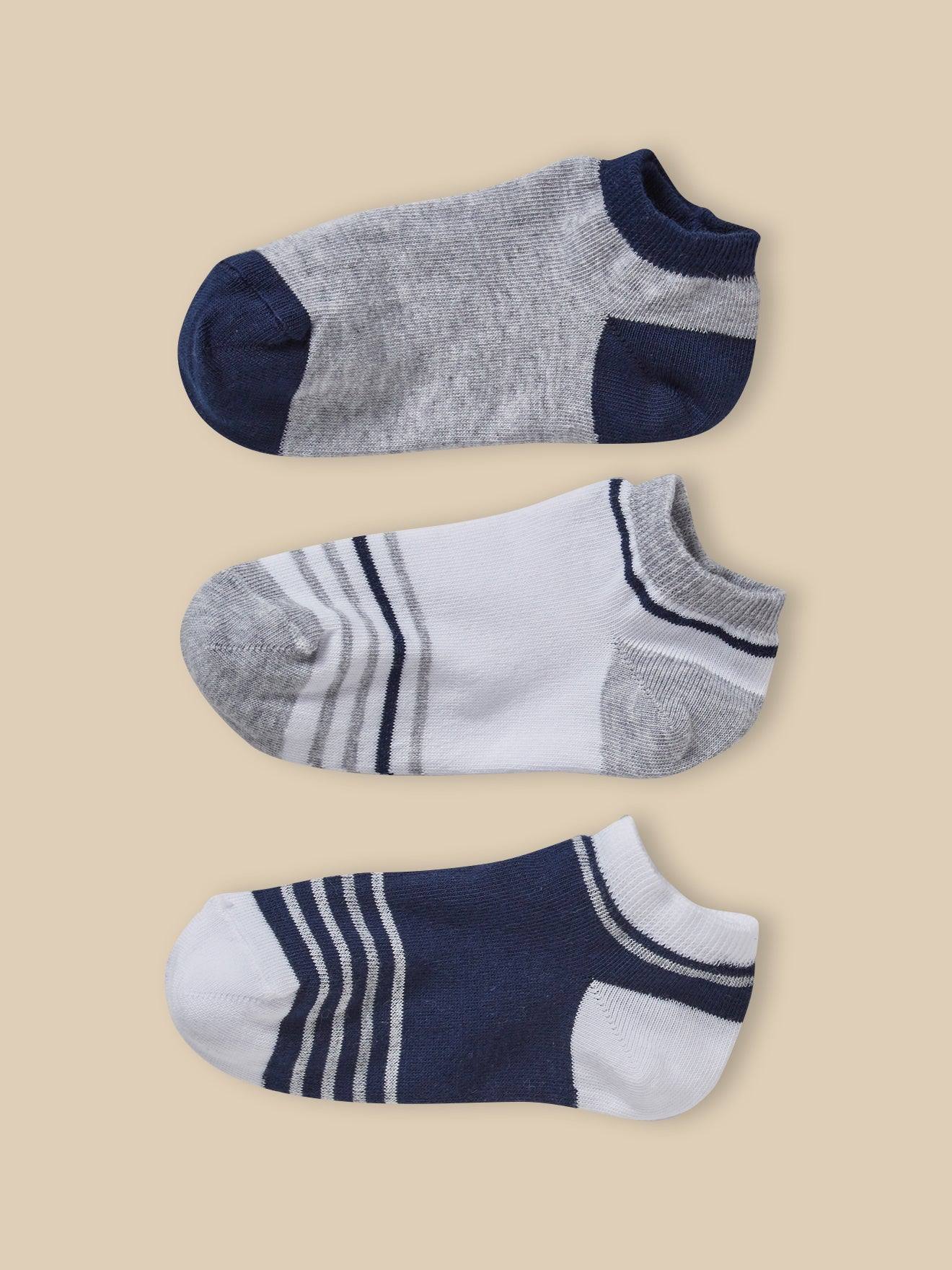 Socquettes Sport Par Lot De 3 Garçon Gris Moyen Bicolor/m