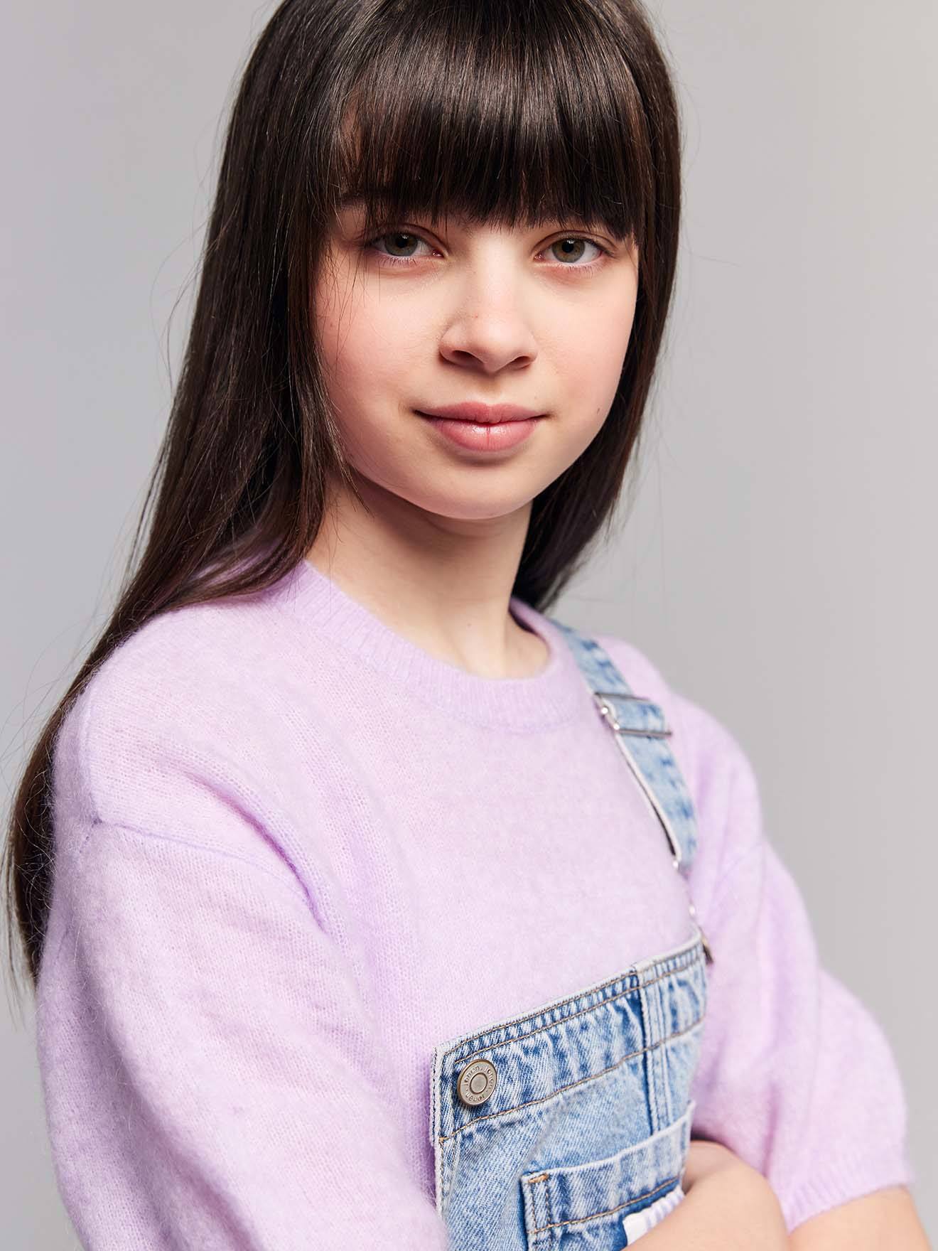 Pull manches courtes fille Jonen lilas