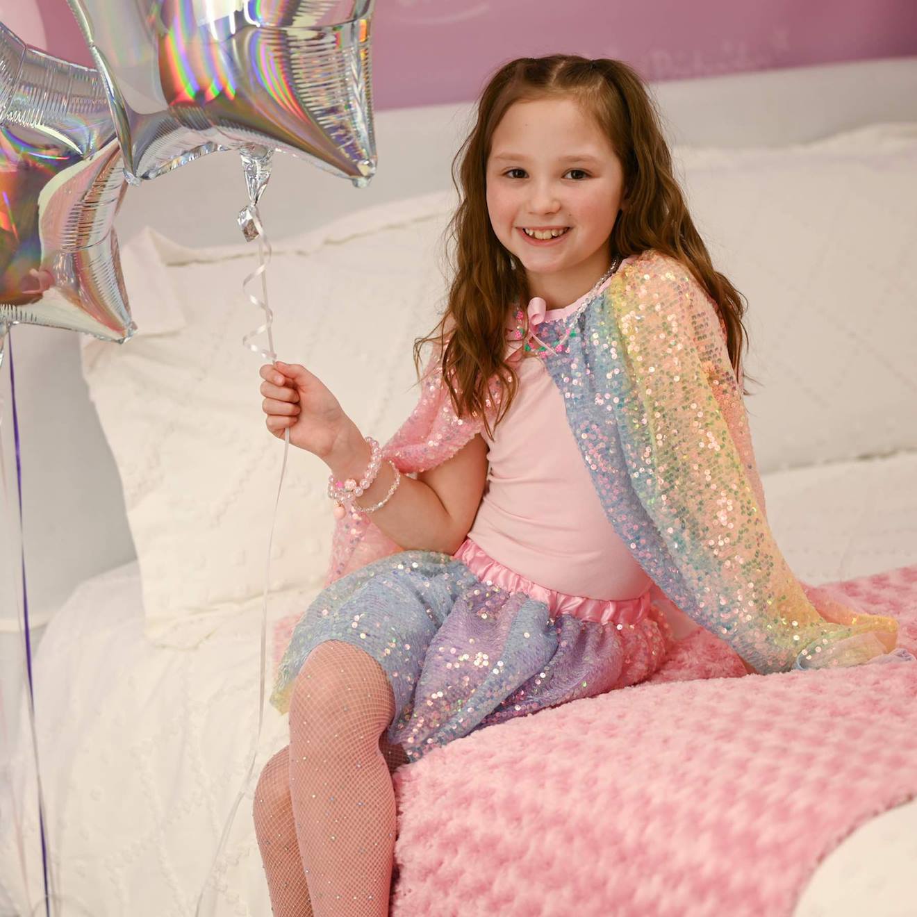 Déguisement Enfant Cape À Sequins Pastel Multicolore Déguisement Enfant Cape À Sequins Pastel Multicolore