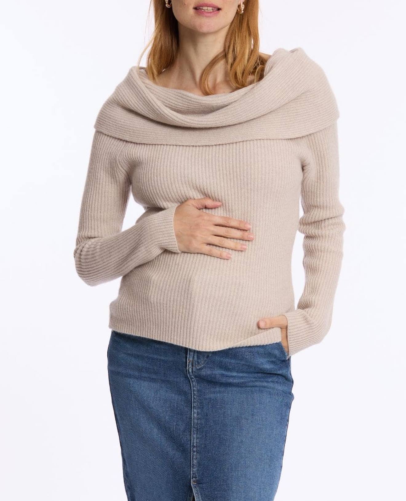 Pull De Grossesse Et D'allaitement Kim Beige — photo 1/4