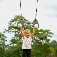 Jouet-Jeux de plein air-Aires de jeux-Balançoire trapèze anneaux  plastique h190-250cm